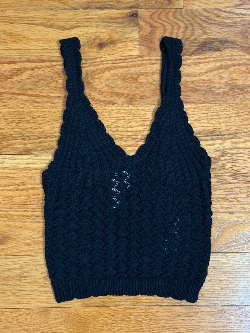 H&M Black Crochet Knit Tank Top